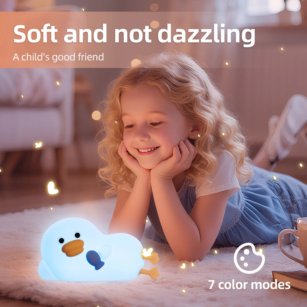 Penguin Silicone Night Light Soft Nursery Nightlight USB Rechargeable Dimmable LED Squishy Novelty Animal Bedside Lamp For Gifts