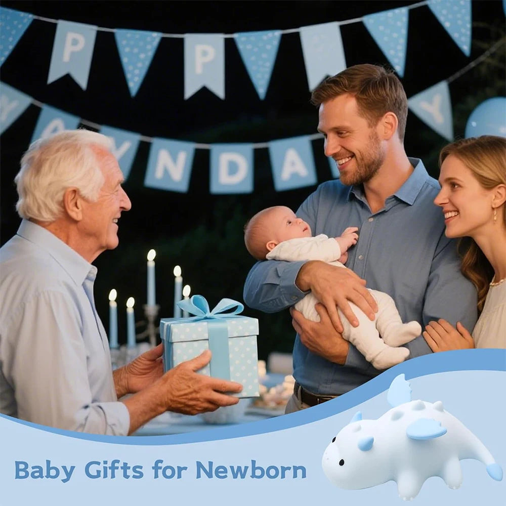 Cute Baby Dragon Night Light For Kids Room Silicone Color Changing 3 Level Dimmable Nursery Sleeping Light Kawaii Bedside Lamp